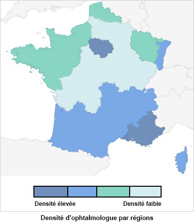 Densité d’ophtalmologue par régions