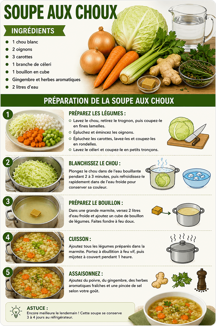 Recette soupe aux choux